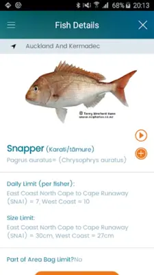 NZ Fishing Rules android App screenshot 1