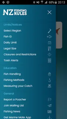 NZ Fishing Rules android App screenshot 2